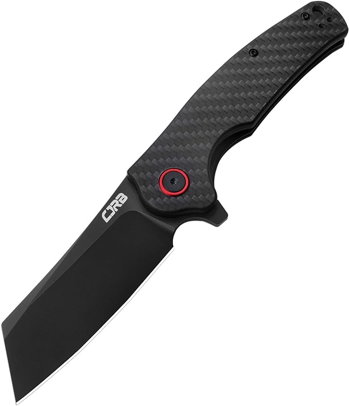 CJRB Crag Folding Pocket Knife, 3.43" AR-RPM9 Steel Blade Carbon Fiber Handle EDC Knife with Pocket