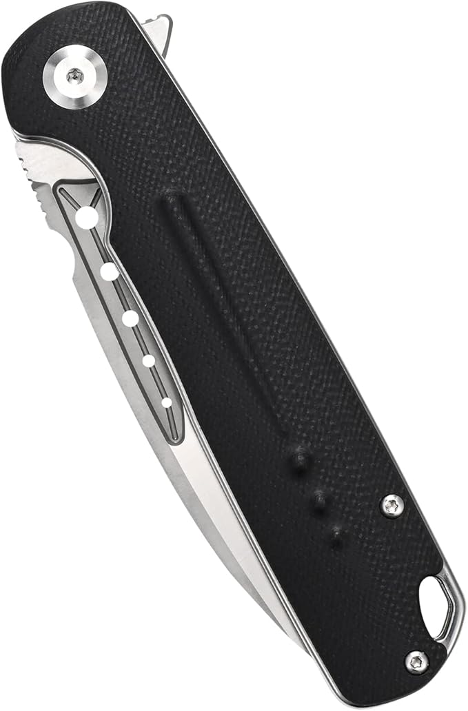 Sitivien ST131 Folding Knife,D2 Blade G10 Handle EDC Tool Knife with Liner Lock for Outdoor Camping