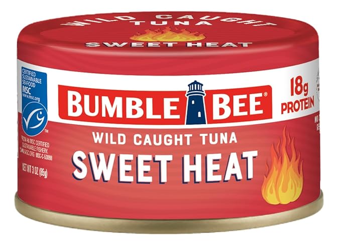 Bumble Bee Snackers - Sweet Heat Tuna, 3 oz Easy Open Can - 18g Protein per Serving - Wild Caught