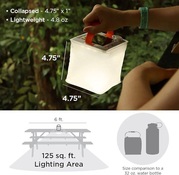 LuminAID Solar Camping Lantern - Inflatable LED Lamp Perfect for Camping, Hiking, Travel and More