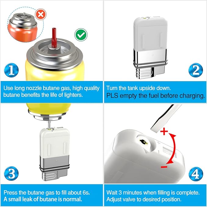 Waterproof Butane Torch Lighter Refillable Windproof Jet Flame Lighters for Fireplace Fireworks