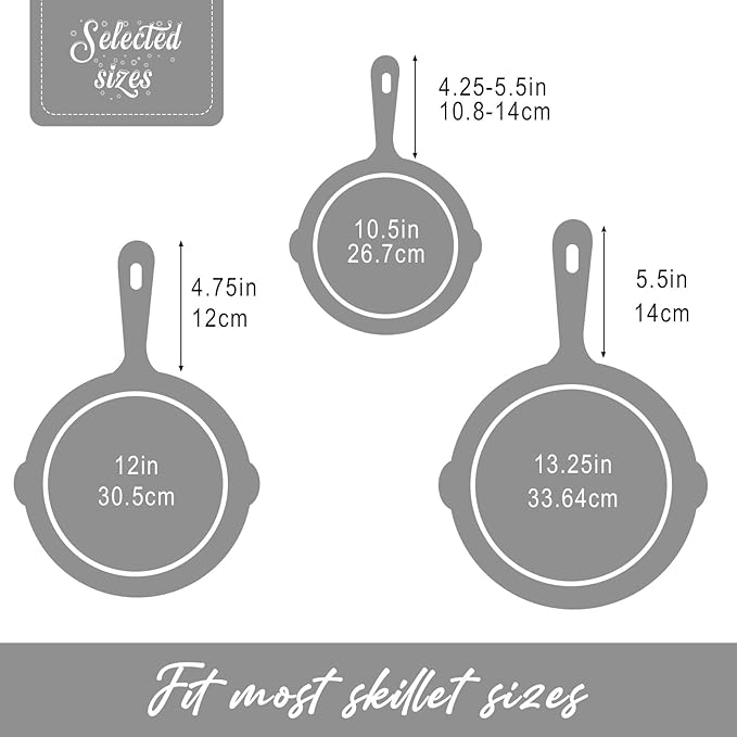 Joyhalo Cast Iron Skillet Handle Covers, 6 Pack Heat Resistant Silicone Pot Handle Sleeve Covers