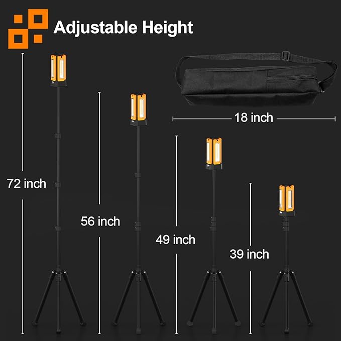 13200mAh Rechargeable Solar Work Light,IPX4 Waterproof with Folding Stand Support and Portable