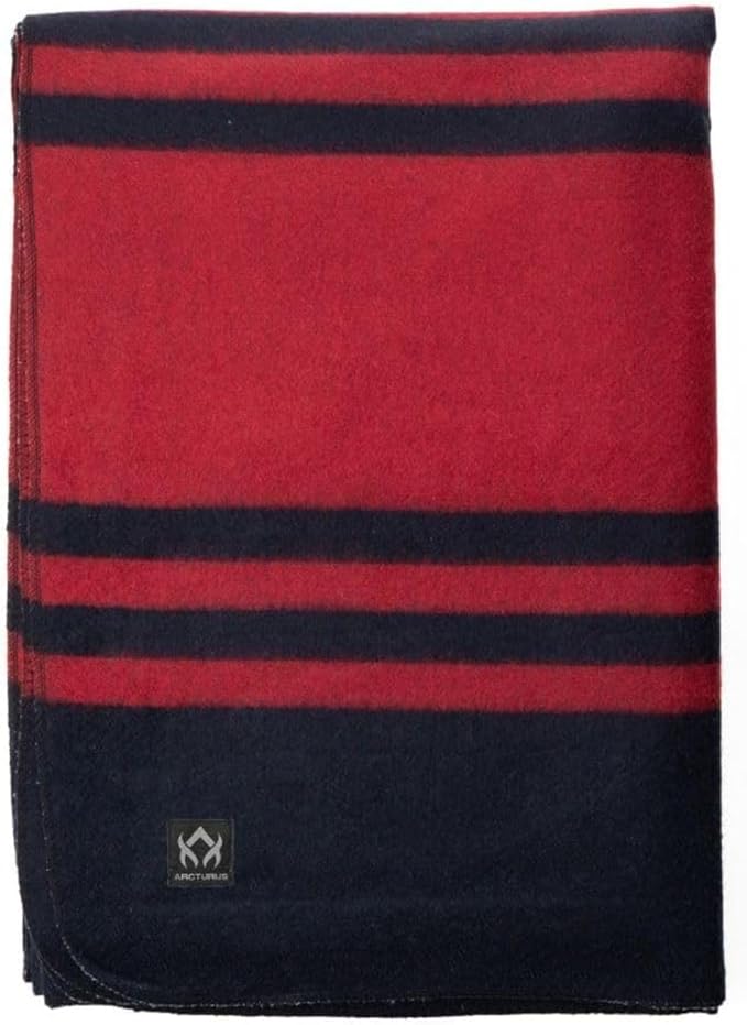 Arcturus Rainier Wool Blanket - Warm, Heavy, Washable, Bed Blanket | Great for Home & Camping (Lava