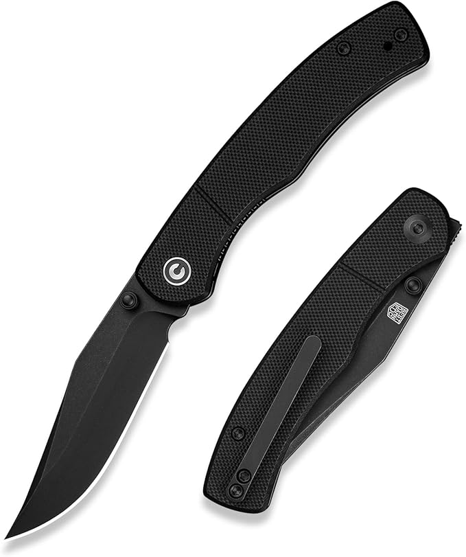 CIVIVI Clingman EDC Pocket Folding Knife with Titanium Reversible Clip, 2.99" Nitro-V Blade G10