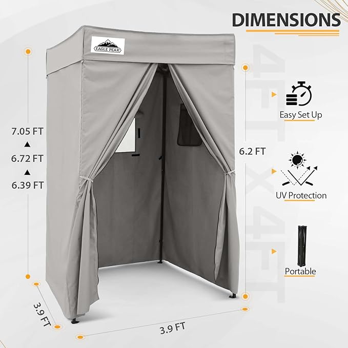 EAGLE PEAK Flex Compact 4x4 Pop-up Canopy Changing Room, Portable Privacy Dressing Room for Indoor