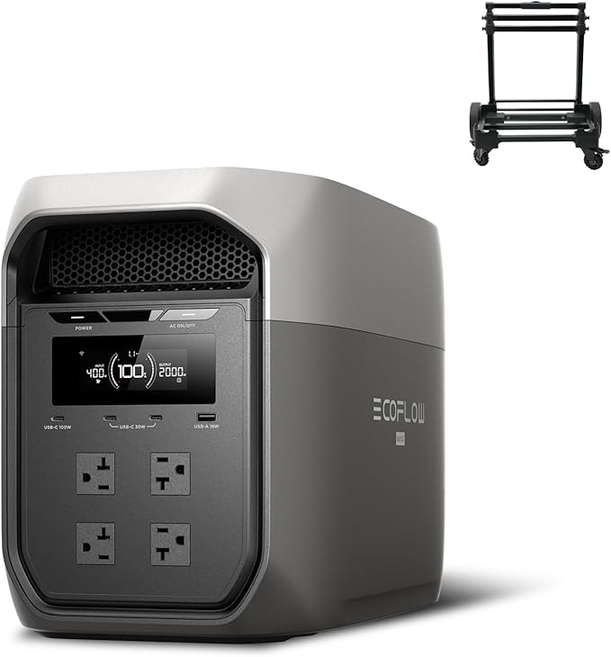 EF ECOFLOW Portable Power Station DELTA 3 Max, 2048Wh LiFePO4 Battery, Solar Generator (Solar Panel