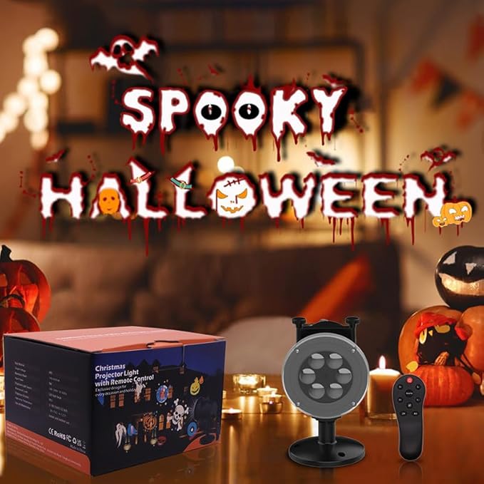 Christmas Holiday Projector Lights Outdoor,FLEVO LED Halloween Projector Lights,16 HD Slides