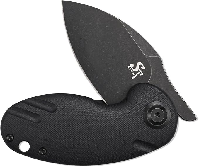 Sitivien ST153 Pocket Folding Knife,Sandvik 14C28N Black Stonewashed Blade with G10 Handle,Chinese