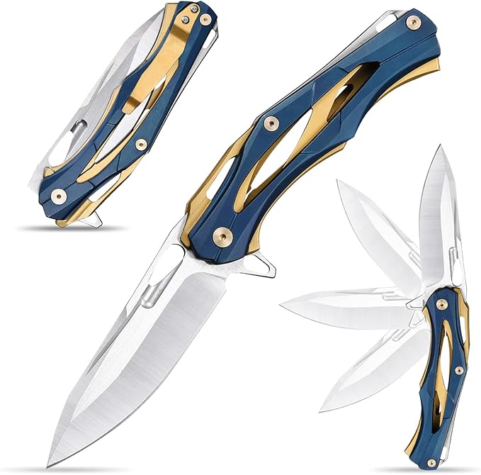 Eafengrow EF204 Folding Pocket Knife,D2 Blade Steel Handle Liner Lock with Clip Outdoor Camping