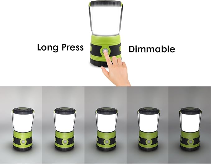 LED Camping lamp Super Bright 1500 lumens 4 Light Modes Dimmable searchlight Battery-Powered
