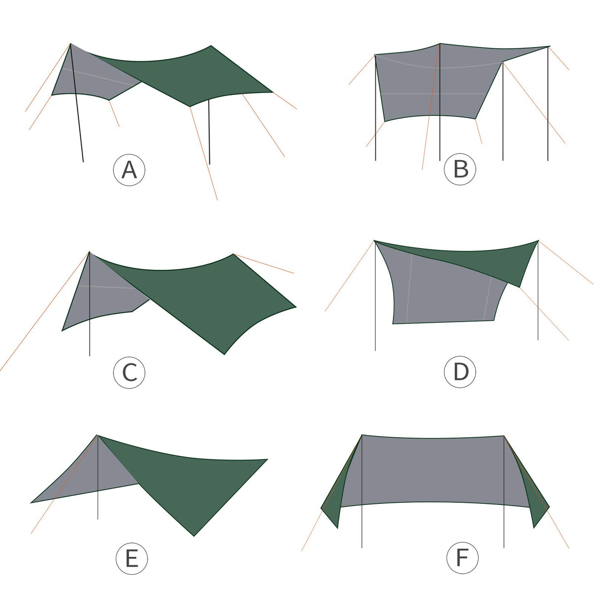 Unigear Hexagon Hammock Rain Fly Waterproof Camping Tarp 12x10-15x14FT
