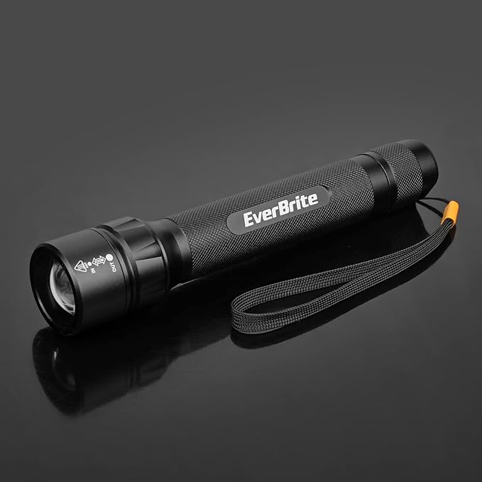 EverBrite Ultra Bright Tactical Flashlight, 600 Lumen Zoomable Adjustable Focus, 4 Light Modes