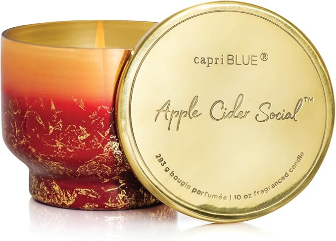 Capri Blue Glimmer Jar Candles - Luxury Holiday Scented Candles for Home - Long Lasting Soy Wax