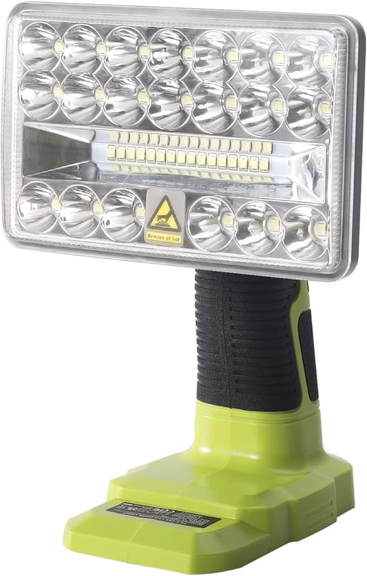 YEX-BUR Cordless LED Work Light for Ryobi 18v Battery, 18W 2000LM Power LED Spotlight Handheld