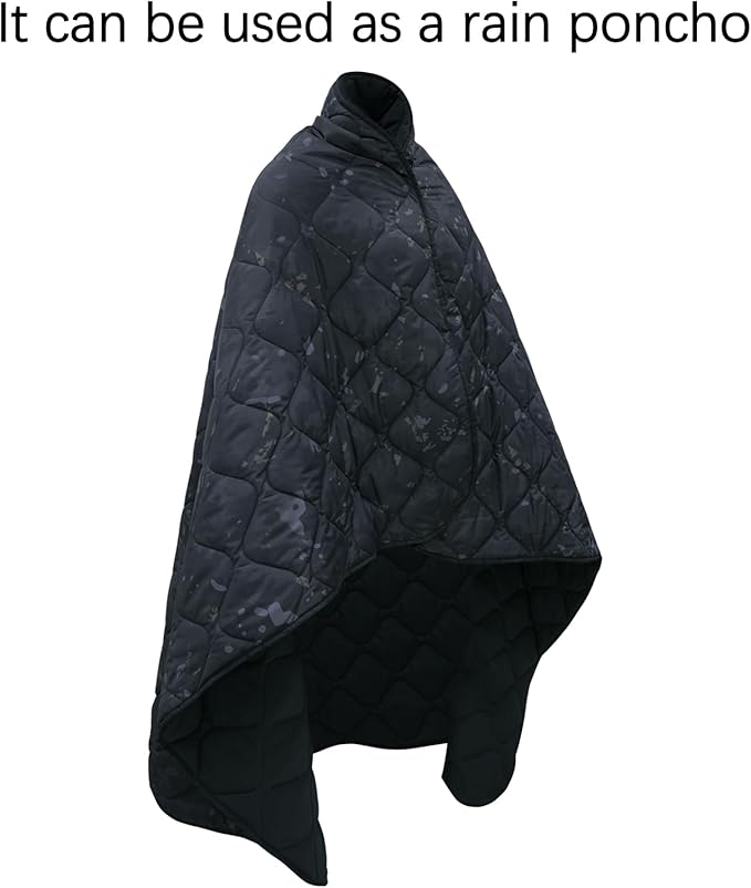 Poncho Liner Military Outdoor Camping Blanket for Travel, Beach, Grass, Picnic, Car Emergency