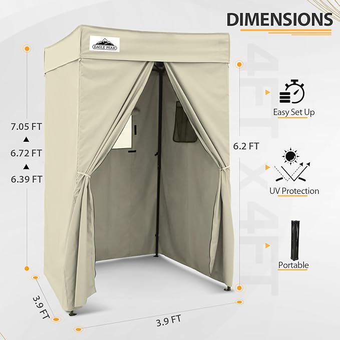 EAGLE PEAK Flex Compact 4x4 Pop-up Canopy Changing Room, Portable Privacy Dressing Room for Indoor