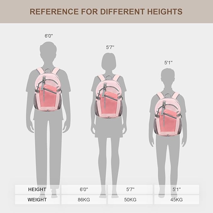 Hiking Backpack for Women Men 20l with Removable Phone Pocket Lightweight Small Travel Backpack