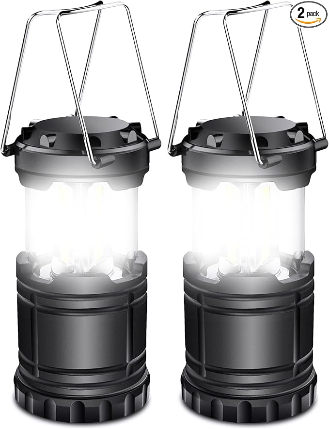 EXTRASTAR 2 Pack LED Battery Operated Lights, Portable Survival Battery Powered Lamp, Waterproof