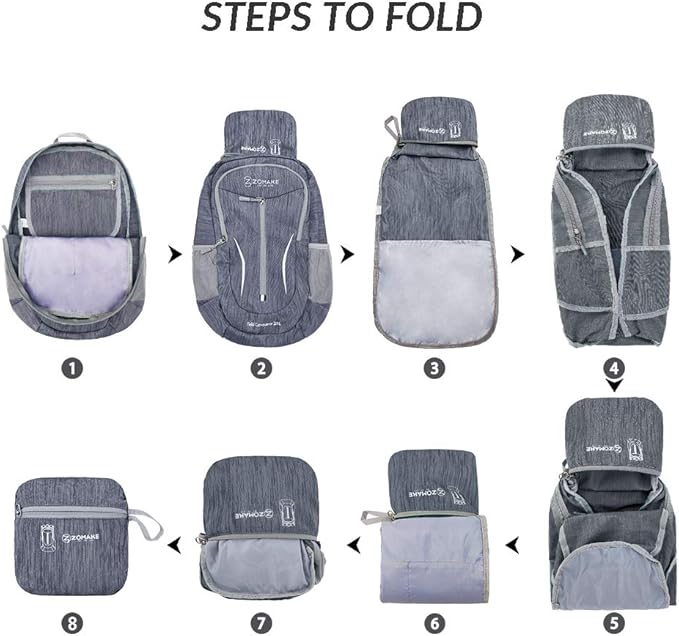 ZOMAKE 25L Ultra Lightweight Packable Backpack, Foldable Hiking Backpacks Water Resistant Small