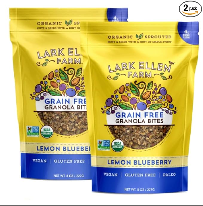Lark Ellen Farm Grain-Free Granola, Certified Organic Raw Sprouted Vegan Clusters, Paleo & Crunchy