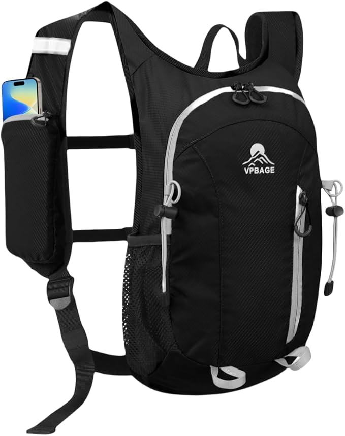 Small Hiking Backpack with Front Phone Holder, Packable Back pack with Chest and Waist Strap