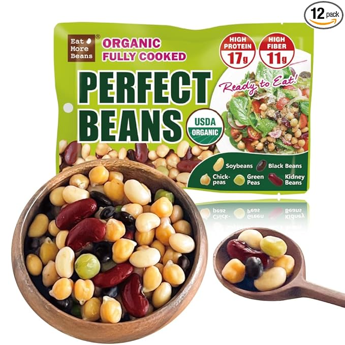 ?�Eat More Beans?‘Organic Fully Cooked Perfect Beans - Economy Pack, USDA Vegan Vegetarian Healthy
