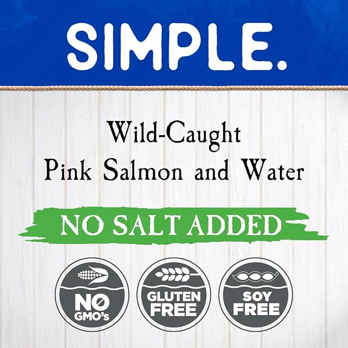 Blue Harbor Fish Co. Wild Pink Salmon in Water No Salt Added - 5 oz Can (Pack of 12)
