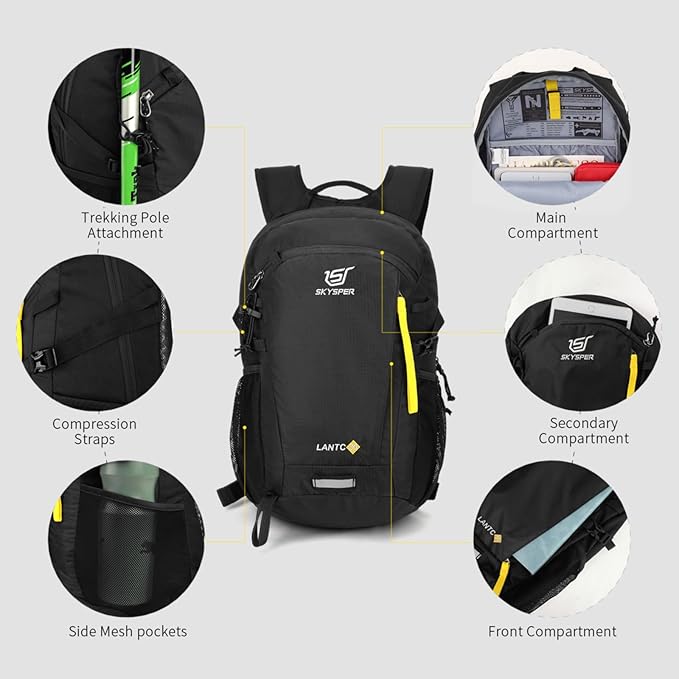 SKYSPER Small Hiking Backpack, 20L/30L Lightweight Travel Backpacks Hiking Daypack for Women Men