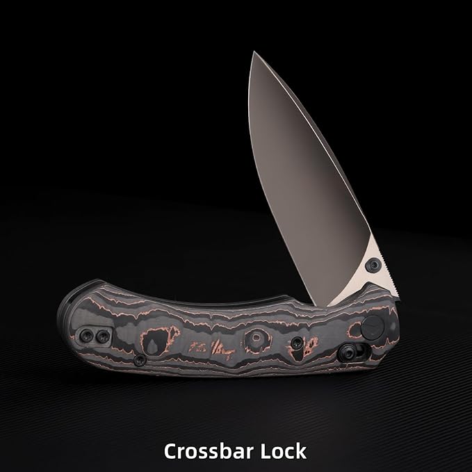 Folding Pocket Knife,3.31” M390 Blade,Erogonomic Titanium Handle,Hunting Survival Knife,EDC Knife