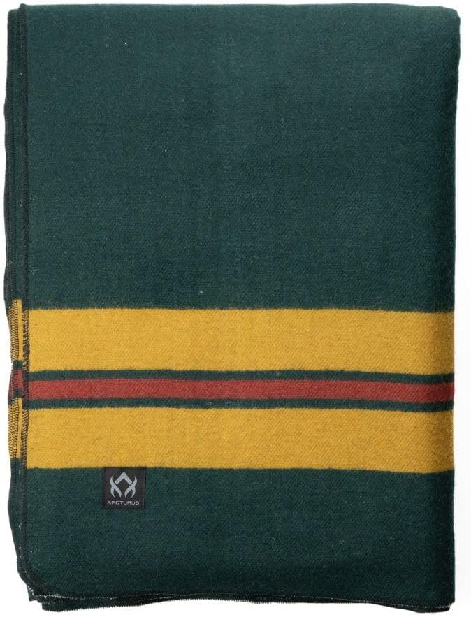 Arcturus Rainier Wool Blanket - 4.5lbs Warm, Heavy, Washable, Large | Great for Camping, Outdoors