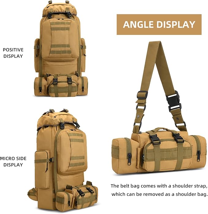 100L Camping Hiking Backpack,Molle military Tactical rucksack backpack,Waterproof Lightweight