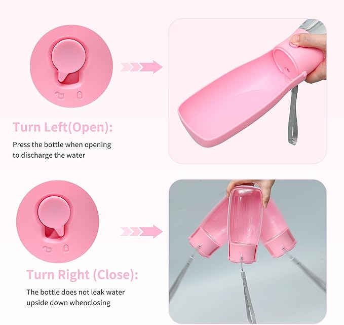 Dog Water Bottle, Leak Proof Portable Puppy Water Dispenser, Travel Puppy Water Bowl, Foldable
