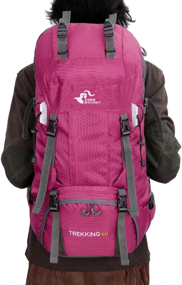 Bseash 60L Waterproof Hiking Camping Backpack with Rain Cover, Large Outdoor Sport Travel Daypack