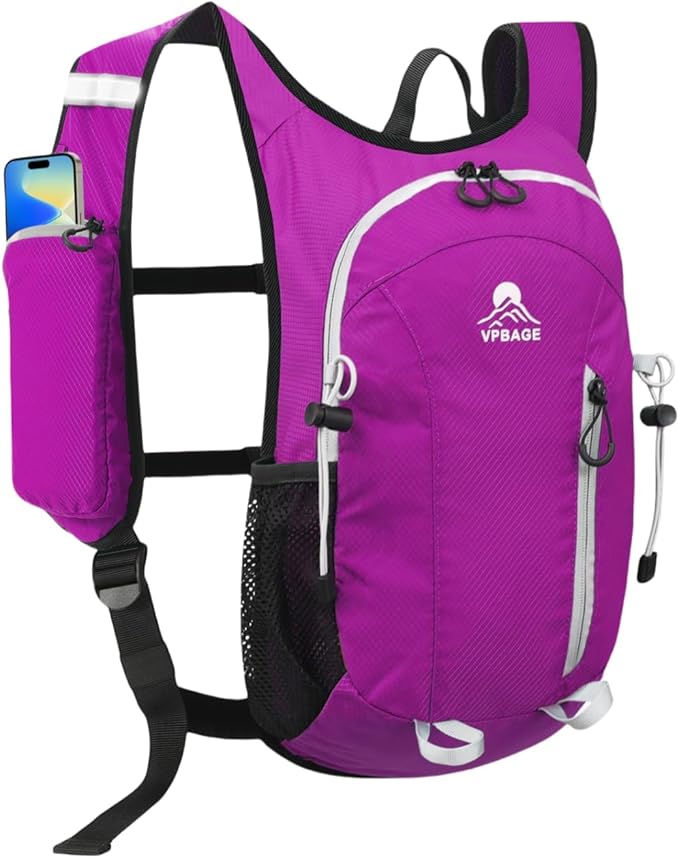 Small Hiking Backpack with Front Phone Holder, Packable Back pack with Chest and Waist Strap