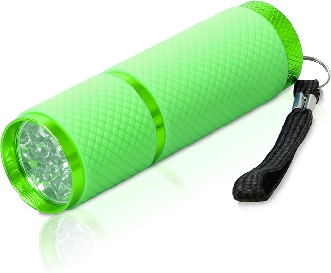 AHIER 9 LED Glow in Dark Flashlights, Rubber Coated Small Flashlights with Straps, Portable Handy