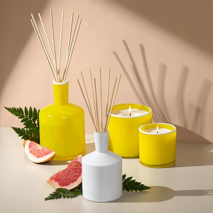 LAFCO New York Classic Candle, White Grapefruit - 6.5 oz - 50-Hour Burn Time - Reusable, Hand Blown