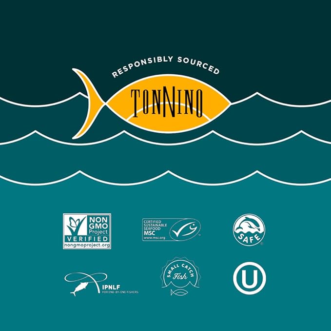 Tonnino Yellowfin Tuna Fish in Olive Oil - Pack of 12 Can (4.94 Ounces (Pack of 12), Spring Water)