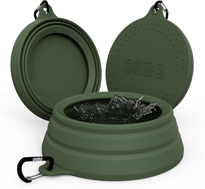 OHMO Spill Proof Collapsible Dog Water Bowl Large 34oz for Cars, No Splash Portable Bowls for Dog