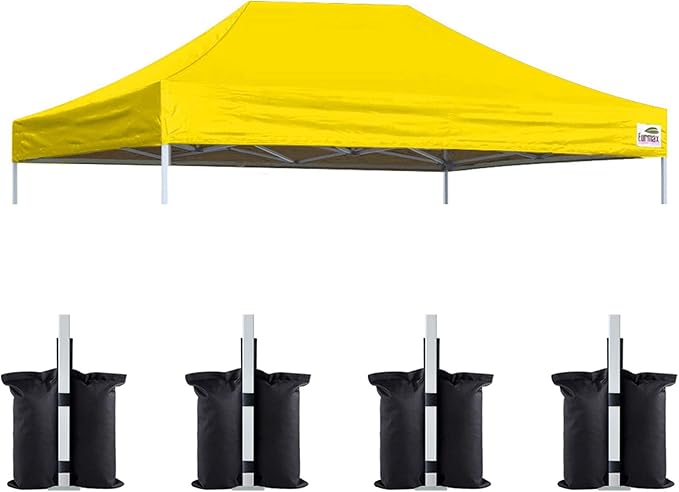 Eurmax USA Pop Up Canopy Top Gazebo Tent Cover Replacement Top Only,Bonus 4PC Pack Weight Bag