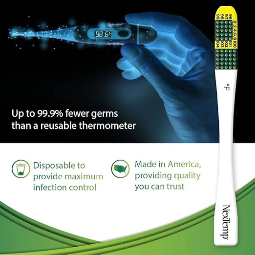 Ultra Single-Use Thermometers - Individually Wrapped Disposable First Aid Supplies, High-Accuracy