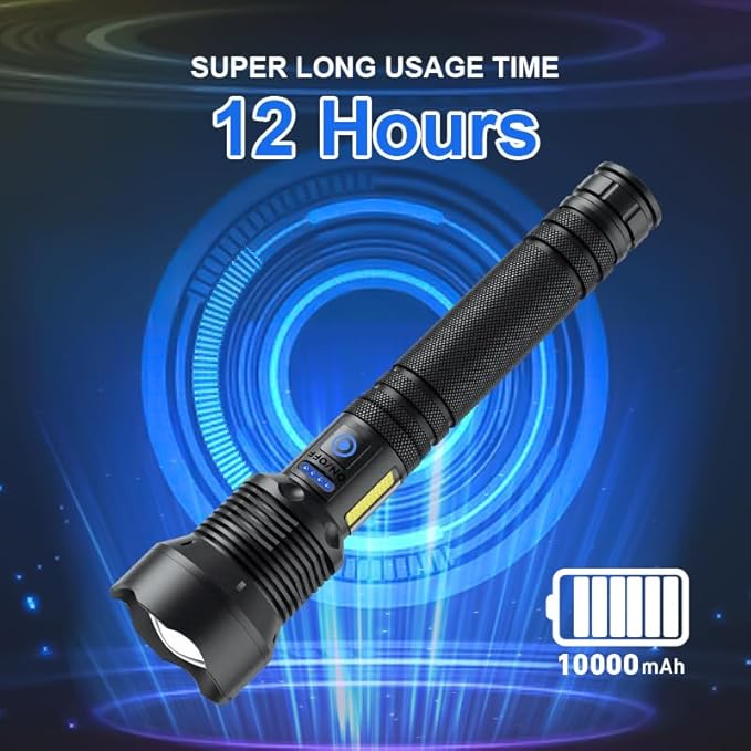 Cinlinso Rechargeable LED Flashlights High Lumens, 99,000 Lumens Super Bright Flash Light with 7