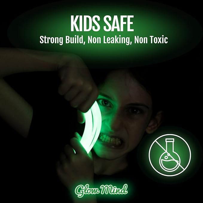 300 Ultra Bright Glow Sticks Bulk - Halloween Glow in the Dark Party Supplies Pack - 8" Glowsticks