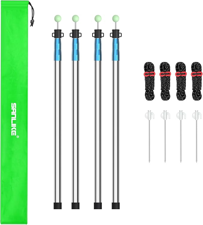 SANLIKE Telescoping Tarp Pole Heavy Duty Tent Poles, 33"-86.6"/94" Thickened Tube Collapsible