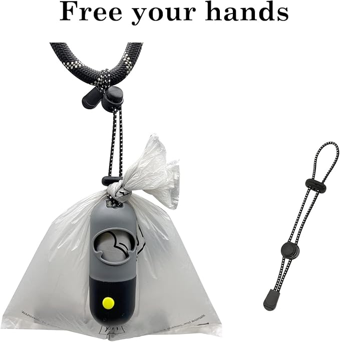 Dog Poop Bags Holder with LED Flashlight|Pet Waste Bags Dispenser for Leash|Doggie Potty Bags