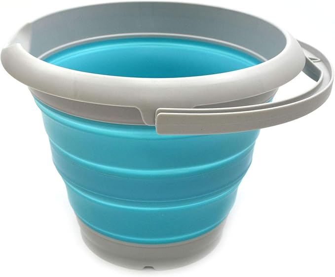 SAMMART 5L / 1.32 Gallon Collapsible Plastic Bucket - Foldable Round Tub - Portable Fishing Water