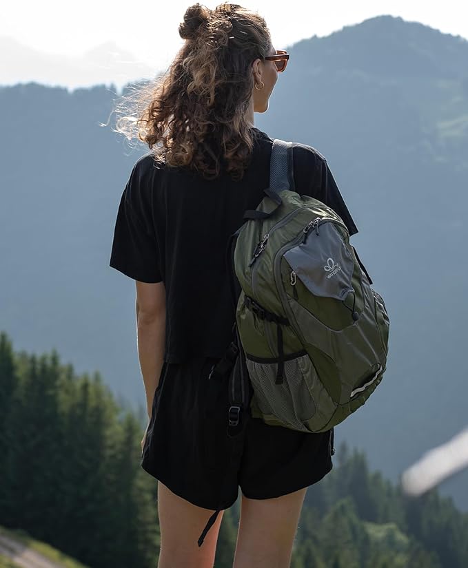 WATERFLY Lightweight Packable Hiking Backpack: 30L Foldable Travel Daypack Ultralight Camping Day