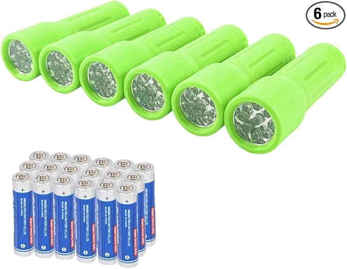 9-LED Mini Flashlight, Small Multicolor Flashlights with Lanyard, Batteries Included, for Hurricane