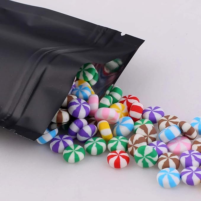 100 Pack Mylar Bags 6.3 x 9.4 Inches Resealable Smell Proof Bags for Storage Foil Pouch Bags Matte