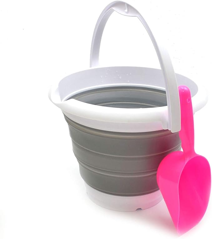 SAMMART 5L / 1.32 Gallon Collapsible Plastic Bucket - Foldable Round Tub - Portable Fishing Water